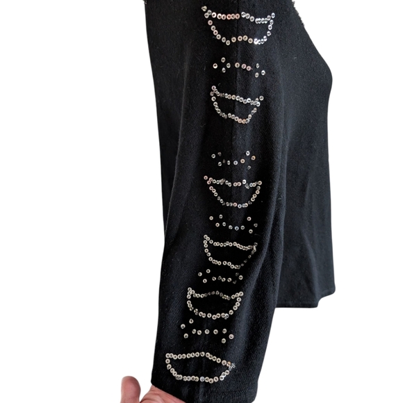 Central Park West Sweater NYE Glam Sequins Y2K Womens M Cashmere Silk Vintage - Picture 7 of 12